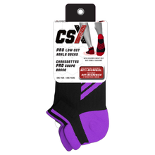 CSX X100 Low Cut Purple on Black Ankle Socks PRO Packaging