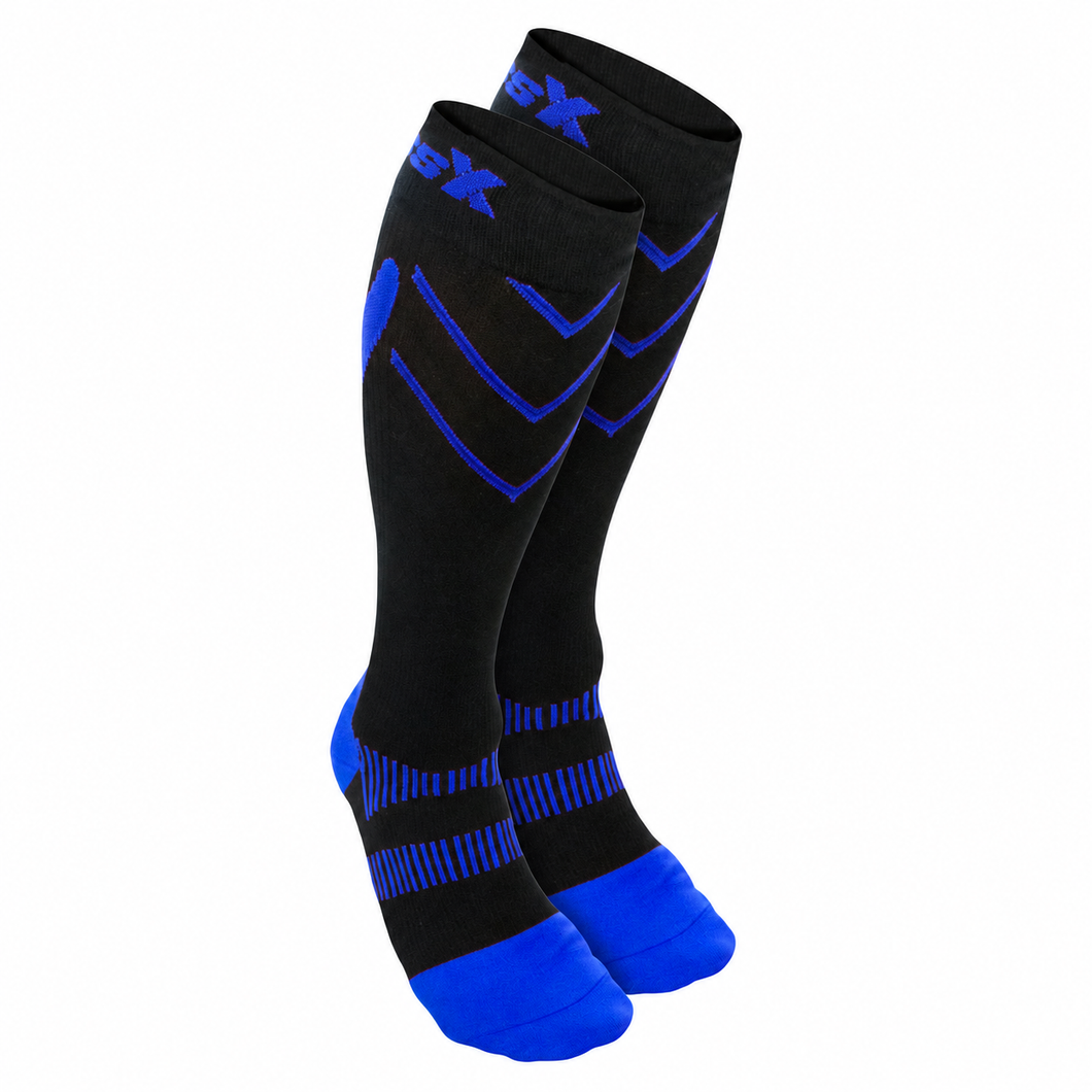 CSX 20-30 mmHg Compression Socks Royal Blue on Black