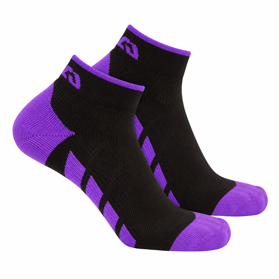 CSX X110 Pro High Cut Ankle Socks Purple on Black