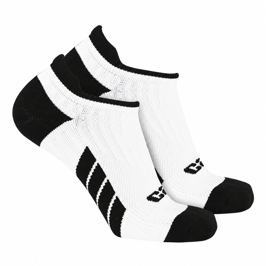 CSX X100 Pro Low Cut Ankle Socks Black on White