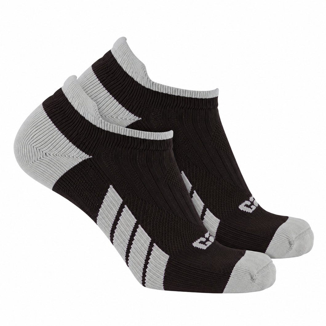 CSX X100 Pro Low Cut Ankle Socks Silver on Black
