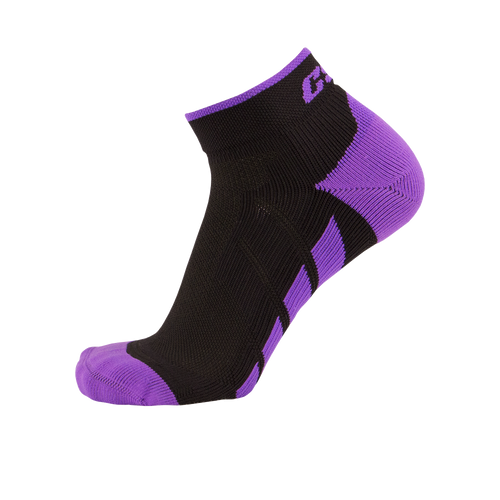 CSX X110 High Cut Purple on Black Ankle Sock PRO